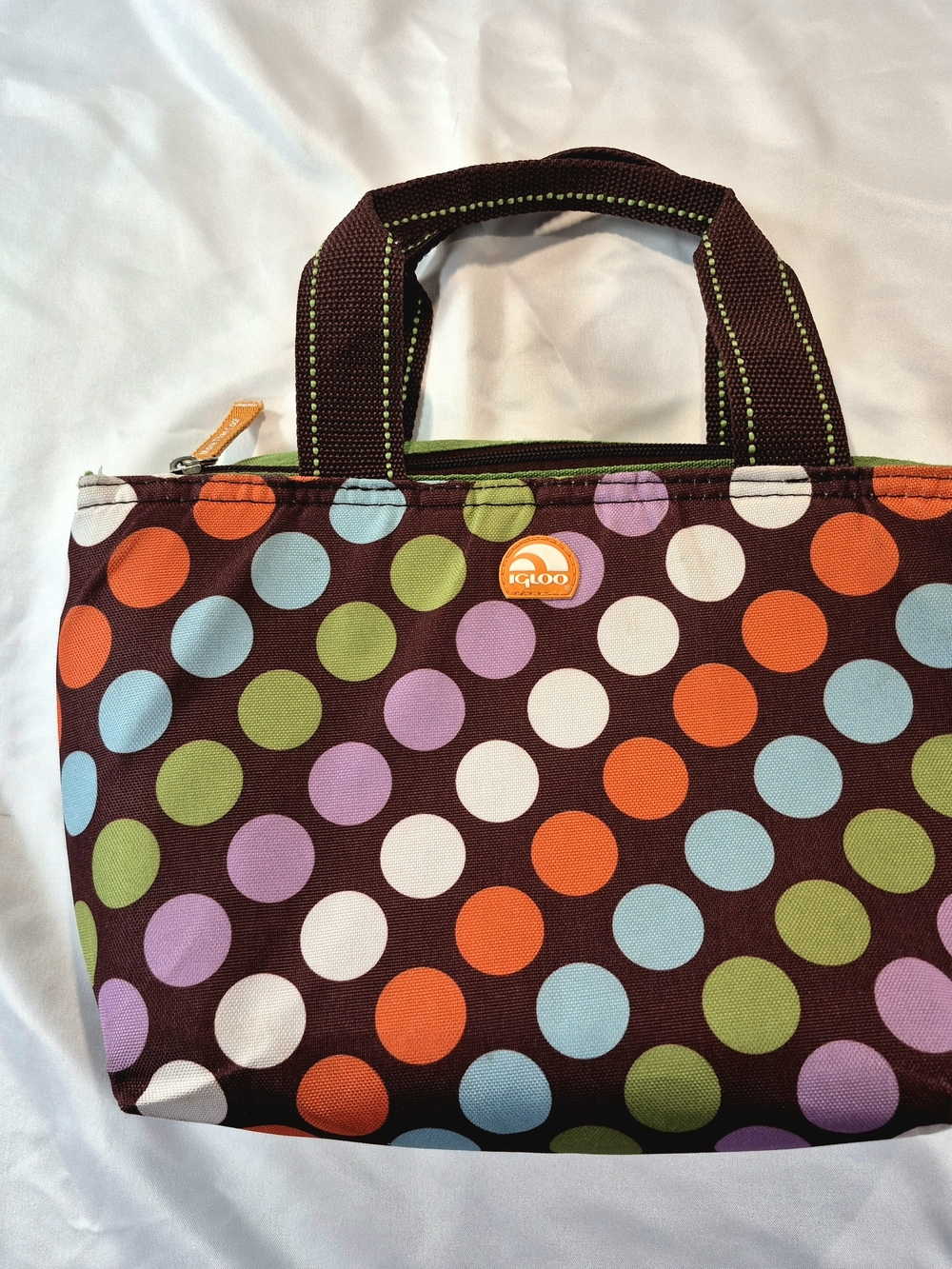 Igloo Insulated Polka Dot Zip Lunch Tote School Lunch Office Accessory Luch Box